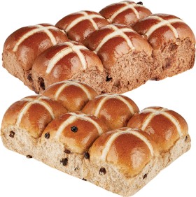 Woolworths+Hot+Cross+Buns+Traditional+or+Chocolate+or+Fruitless+6+Pack