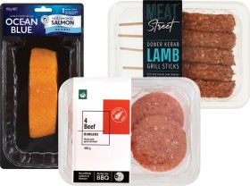 Woolworths+Beef+Burgers+4+Pack%2C+Meat+Street+Range+or+Ocean+Blue+Hot+Smoked+Salmon+Natural+110g