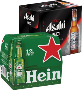 Heineken+Lager+Bottles+12+Pack+or+Asahi+Super+Dry+Bottles+12+Pack