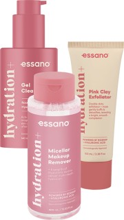 Essano+Hydration%2B+Gel+Cleanser+140ml%2C+Exfoliator+100ml+or+Micellar+Water+400ml