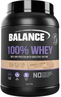 Balance-100-Whey-Cookies-Cream-1kg on sale