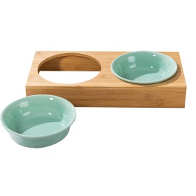 Pet+Bowls+with+Bamboo+Stand