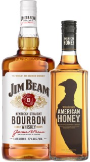 Jim+Beam+Bourbon+1.125L+or+Wild+Turkey+American+Honey+700ml