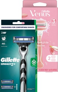 Gillette+Mach+3+or+Venus+Comfort+Glide+Razor+%2B+2+Blades