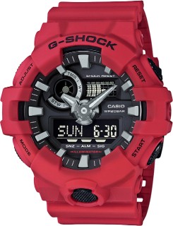 Casio+G-Shock+Mens+Red+Analogue%2FDigital+200m+WR+Watch