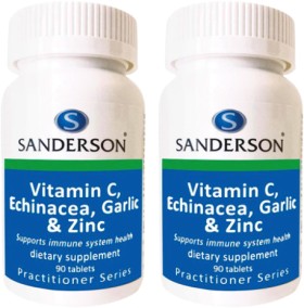 Sanderson+Vitamin+C+Echinacea+Garlic+%26amp%3B+Zinc+90+Tablets