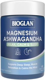 NEW+Bioglan+Magnesium+%2B+Ashwagandha+Tablets+60s