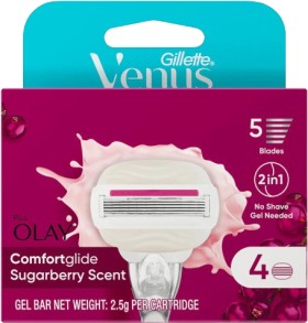 Gillette+Venus+Comfort+Glide+Sugarberry+Cartridge+4+Pack