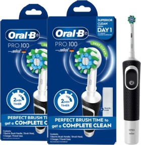 Oral-B+Pro+100+Black+Cross+Action+Electric+Toothbrush+with+Charger