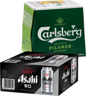 Asahi+Cans+or+Carlsberg+Bottles+12+Pack