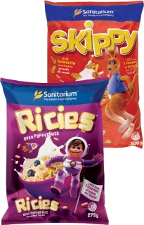 Sanitarium+Ricies+275g+or+Skippy+Cornflakes+300g