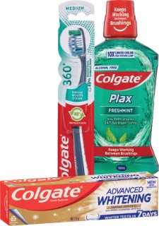 Colgate+Whitening+115g%2C+Plax+Freshmint+500ml+or+360+1+Pack