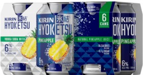 NEW+Kirin+Hyoketsu+Pineapple%2C+Lemon+or+Peach+6%25+6+x+330ml+Cans