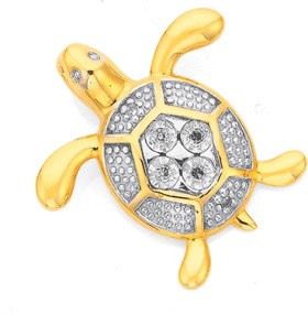 9ct%2C+Diamond+Turtle+Pendant