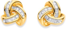 9ct%2C+Diamond+Knot+Earrings