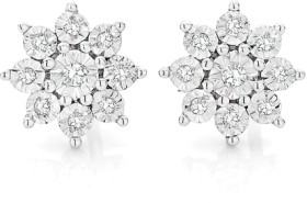 9ct%2C+Diamond+Starburst+Miracle+Plate+Earrings