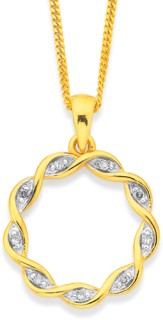 9ct%2C+Diamond+Weave+Pendant