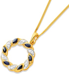 9ct+Sapphire+%26amp%3B+Diamond+Enhancer+Pendant