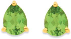 9ct+Peridot+Pear+Stud+Earrings