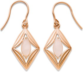 9ct+Rose+Gold+Rose+Quartz+Earrings