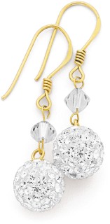 9ct+Crystal+Earrings