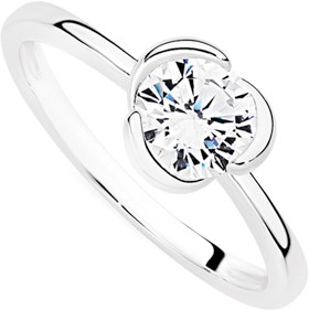 Sterling+Silver+Cubic+Zirconia+Twist+Design+Ring