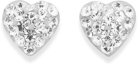 Sterling+Silver+Crystal+Heart+Stud+Earrings