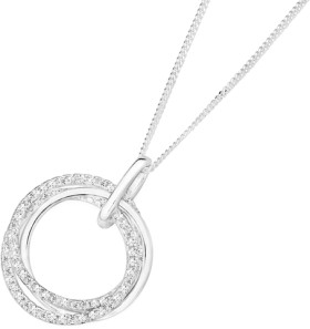 Sterling+Silver+Cubic+Zirconia+Circles+in+Time+Pendant