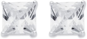 Sterling+Silver+Large+Square+Cubic+Zirconia+Studs