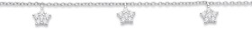 Sterling+Silver+Cubic+Zirconia+3+Stars+Fine+Bracelet