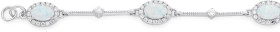 Sterling+Silver+19cm+Created+Opal+%26amp%3B+Cubic+Zirconia+Bracelet