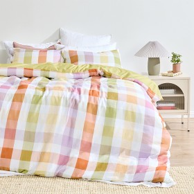 Marlo+Wade+Check+100%25+Cotton+Linen+Look+Duvet+Cover+Set