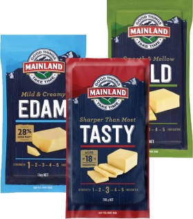 Mainland+Mild%2C+Colby%2C+Edam+1kg+or+Tasty+700g+Cheese+Block