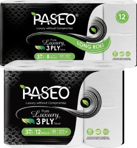 Paseo+3+Ply+Toilet+Tissue+12+Pack+or+Long+Roll+8+Pack