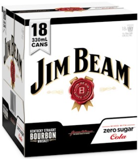 Jim+Beam+%26amp%3B+Cola+Zero+4.8%25+18+x+330ml+Cans