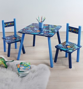 Space-Dinosaur-Wooden-Table-with-2-Chairs on sale