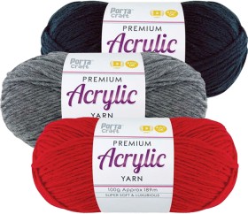 Acrylic-Yarn-Solid-Colours-100g-189m on sale