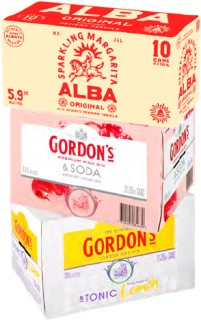 Alba-Range-59-10-x-250mL-Cans-Gordons-Rtd-Range-4-or-Gordons-Gin-Tonic-Slimline-7-12-x-250mL-Cans on sale