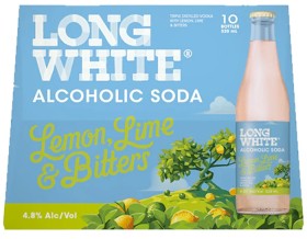 NEW-Long-White-Vodka-Lemon-Lime-Bitters-48-10-Pack-Bottles-320ml on sale