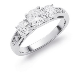 18ct+White+Gold+3+Stone+Diamond+Ring