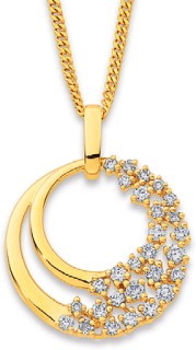9ct-Round-Scattered-Diamond-Pendant on sale