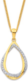 9ct%2C+Diamond+Double+Teardrop+Pendant