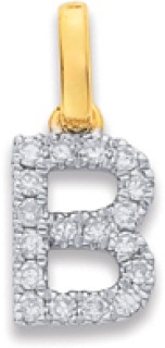9ct-Diamond-Initial-B-Block-Pendant on sale
