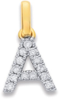 9ct-Diamond-Initial-A-Block-Pendant on sale