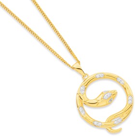 9ct-Diamond-Snake-Circle-Pendant on sale