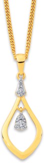 9ct-Drop-Diamond-Pear-Shaped-Pendant on sale