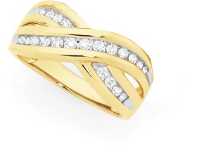 9ct-Diamond-Crossover-Ring on sale