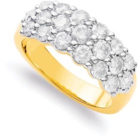9ct-3-Row-Diamond-Ring on sale