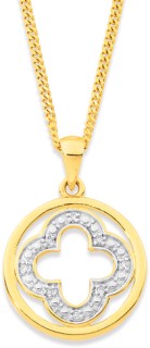 9ct-Clover-Circle-Pendant on sale