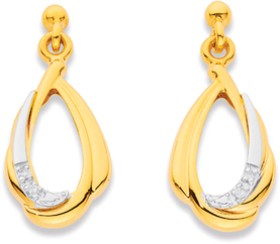 9ct-Open-Shape-Diamond-Earrings on sale